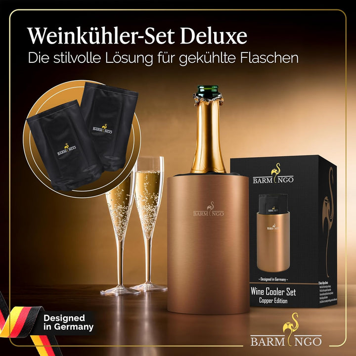 Weinkühler Edelstahl mit Kühlakkus – Getränkekühler & Flaschenkühler für Wein, Sekt, Champagner | Se