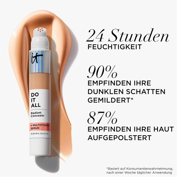 IT Cosmetics Do It All Radiant Concealer, 7 ml, Feuchtigkeitsspendend, aufpolsternder, abdeckender u