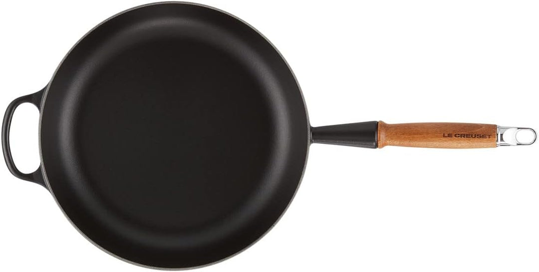 Le Creuset Signature gusseiserne Sautépfanne mit Holzgriff 28 cm Schwarz matt, 20259280000422, Schwa