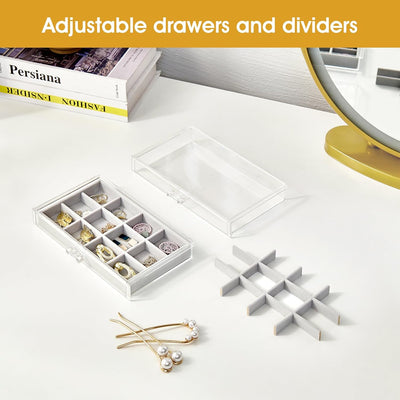 ProCase Acryl Schmuck Organizer Schmuckschatulle für Damen Durchsichtige Schmuckaufbewahrung Schmuck
