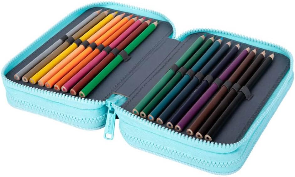 CoolPack 3-Fach Mäppchen Federmappe Federtasche XXL Schulstiftetui, dreifaches Federmäppchen 44-teil
