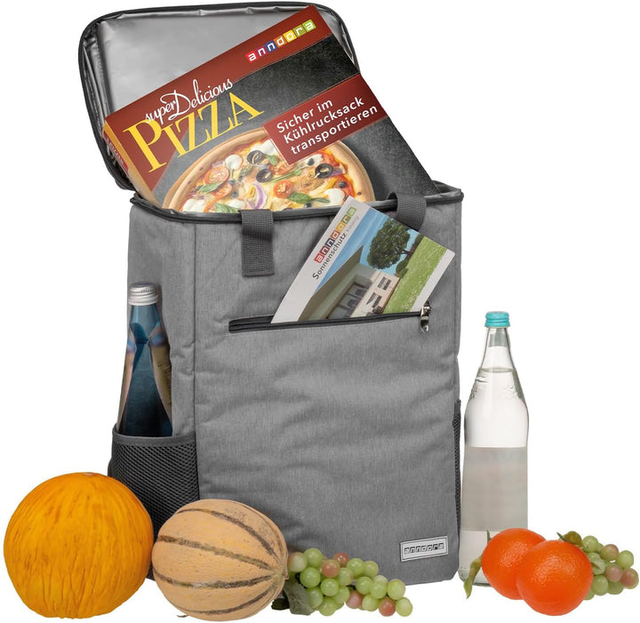 anndora Kühltasche hellgrau - Modellwahl 28 Liter - hellgrau meliert, 28 Liter - hellgrau meliert