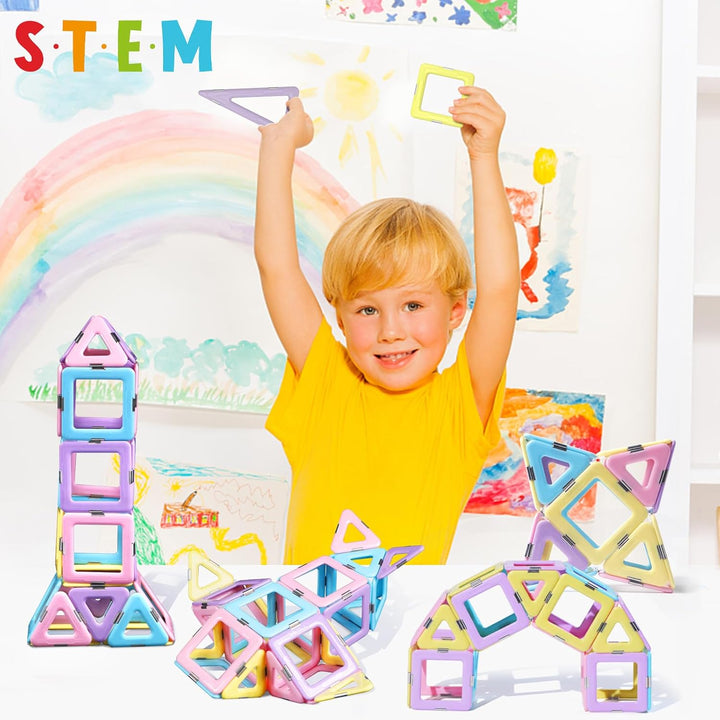 Magblock Magnetische Bausteine 52 Teiles Konstruktion Bauen Blöcke Kinder Pädagogisches Magnetspielz