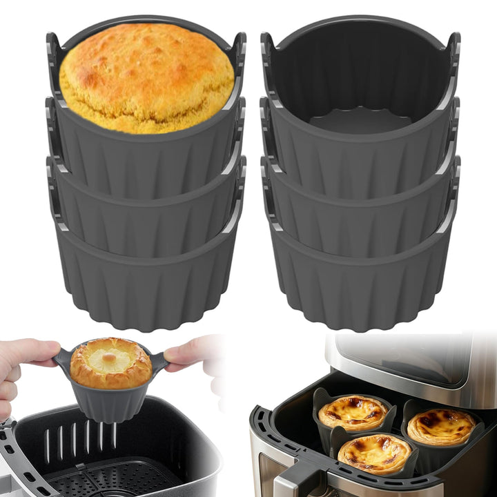 Heissluftfritteusen Silikonform Eierform, Ninja Heissluftfritteuse Zubehör Muffin Form, Airfryer Zub