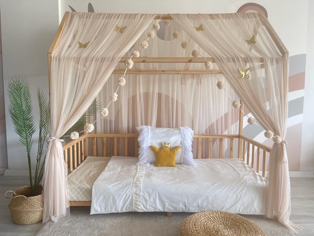 Baby Fancyroom Hausbett Himmel Betthimmel für Kinderbett Kinderzimmer Baldachin Bettvorhang Betthimm