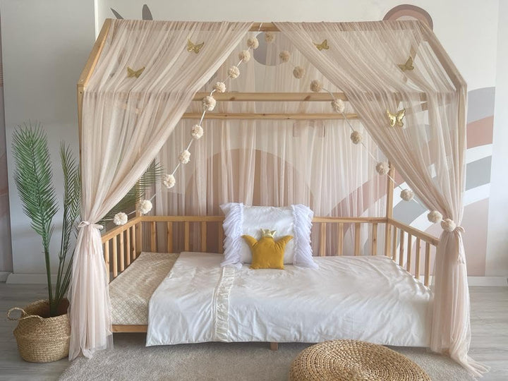 Baby Fancyroom Hausbett Himmel Betthimmel für Kinderbett Kinderzimmer Baldachin Bettvorhang Betthimm