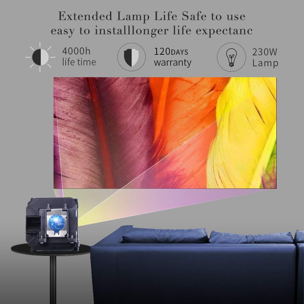 Huaute V13H010L68 / ELP-LP68 Ersatzlampe mit Gehäuse für Epson 3010 HC3010e 3020 3D 3020e 3D; EH-TW5