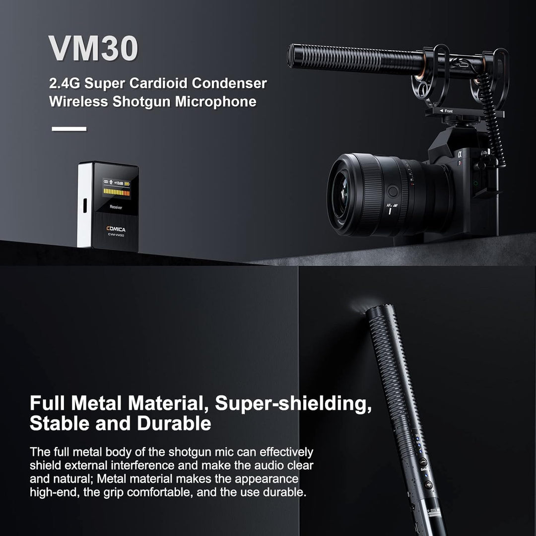 COMICA CVM-VM30 2,4 G Super-Nieren-Kondensator-Funkmikrofon für Kamera, Smartphone und PC mit 75/150