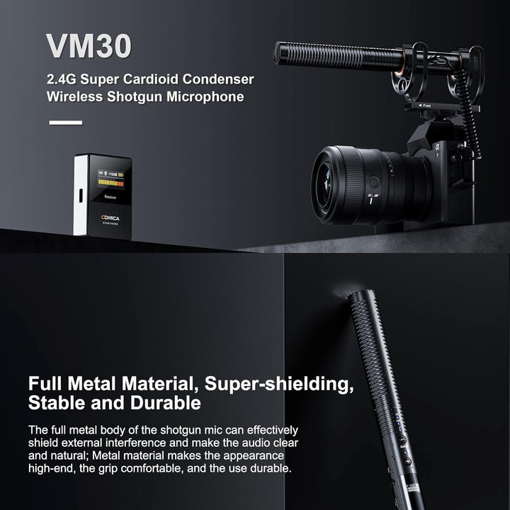 COMICA CVM-VM30 2,4 G Super-Nieren-Kondensator-Funkmikrofon für Kamera, Smartphone und PC mit 75/150