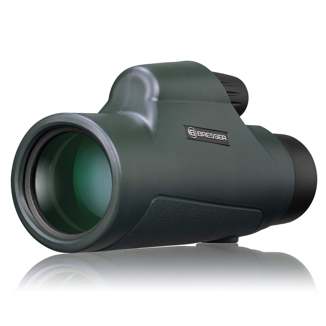 Bresser 10x42 Monokular Wasserdicht, Dachkant Optik, Robuste Gummiarmierung, Mehrschichtvergütung, i