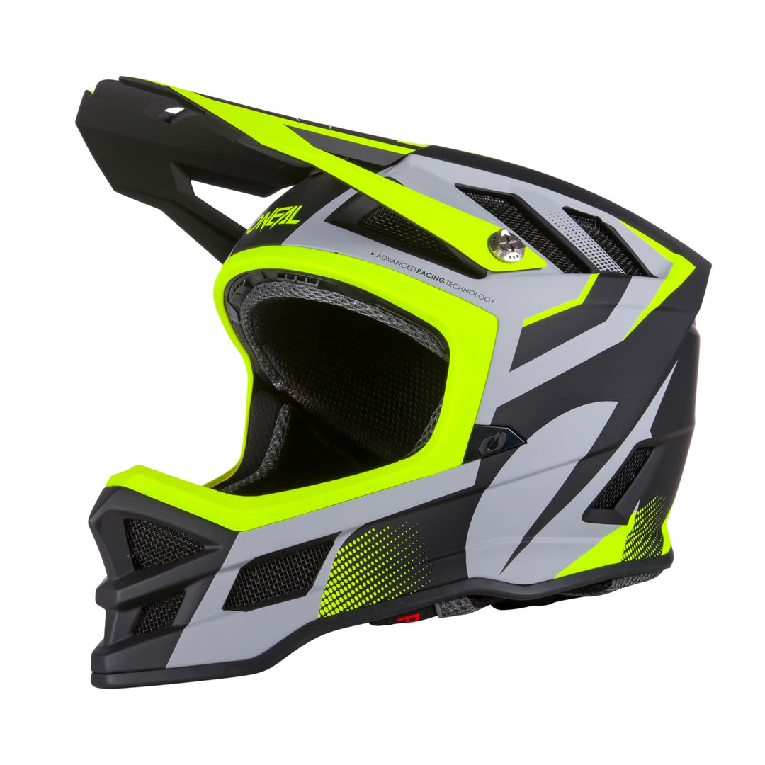 Oneal Blade Hyperlite IPX Helmet OXYD Grau/Neon Yellow Motorradhelm MX-Motocross-Helm XL Grau/Neonge