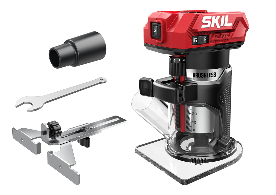 SKIL 3170 CA Akku-Kantenfräse (für Fräser mit 6- oder 8-mm-Schaft, Bürstenloser Motor, Akkubetrieben