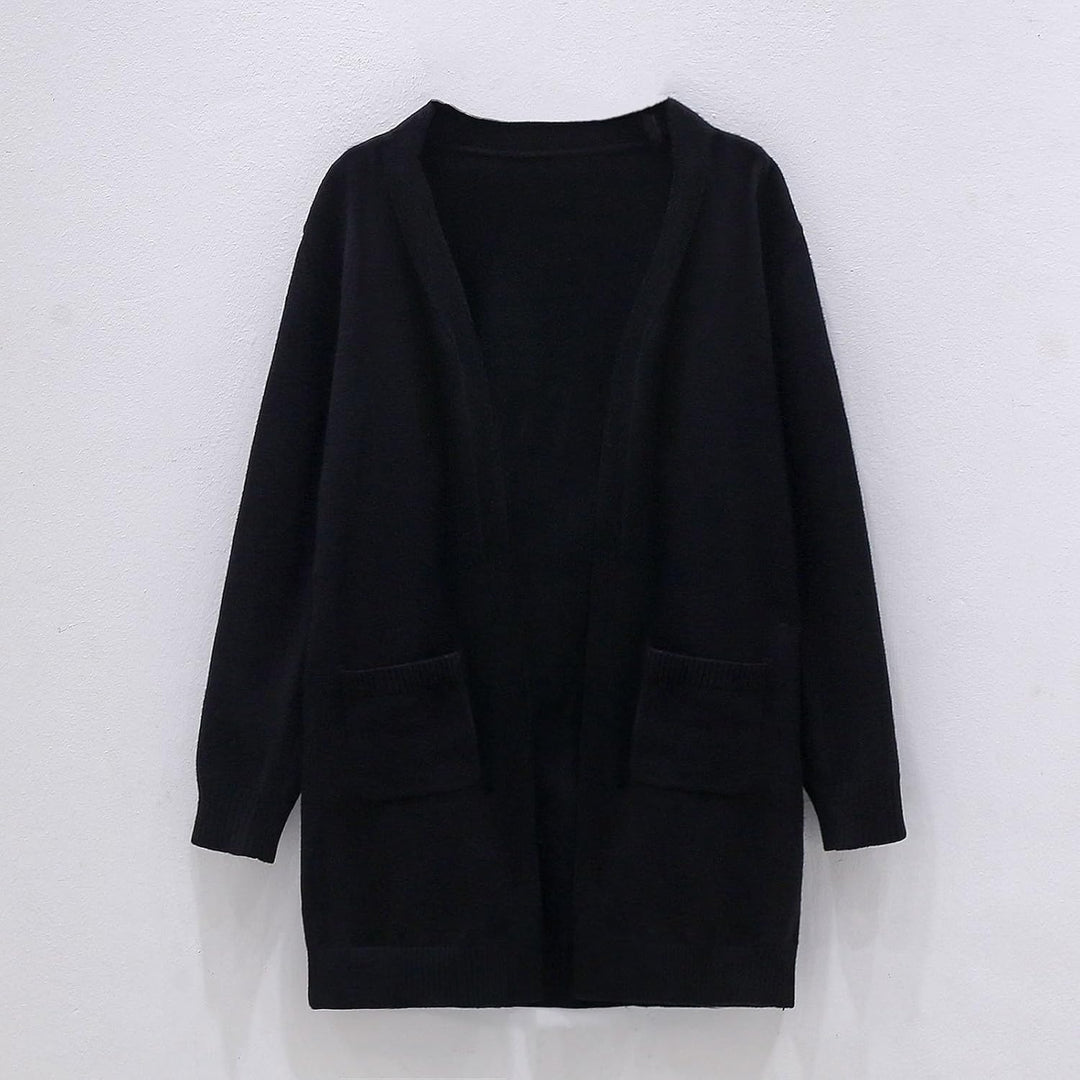 Cardigan Mädchen Lang Strickjacke Mit Taschen Strickcardigan Casual Langarm Strickmantel Kinder Open