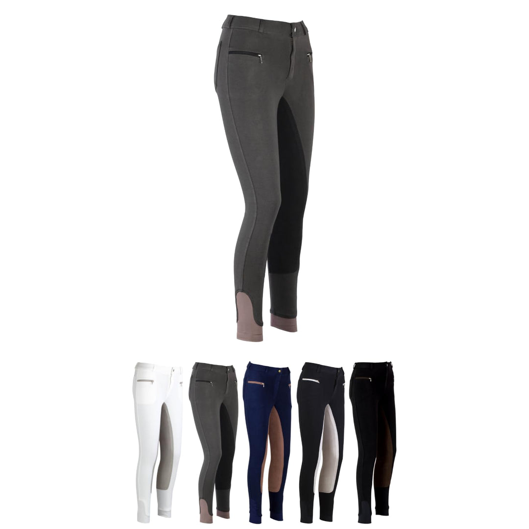 RL24 Damen Reithose Vollbesatz Flex BASICLINE 34 Dunkelgrau/Schwarz, 34 Dunkelgrau/Schwarz