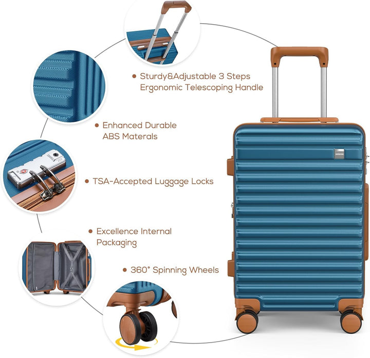 Joyway Grosser Koffer Hartschalen-Koffer Set mit 4 Rollen leichtes Reisekoffer Set mit TSA-Schloss a