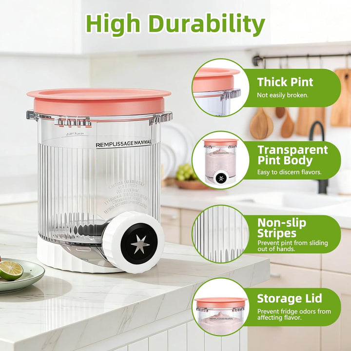 4 Stück Behälter für Ninja Swirl CREAMi,480 ml Creami Tubs Kompatibel mit Ninja CREAMi Softeismaschi