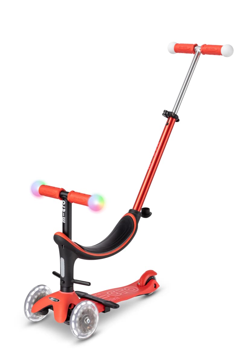micro™ mini2grow Deluxe LED Magic | Kickboard mit Sitz und Schiebestange | LED-Vorderrollen & leucht
