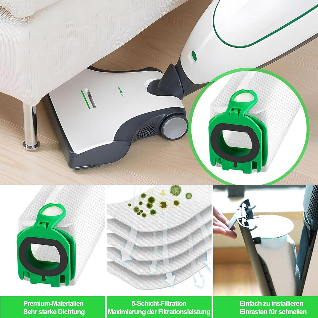 10 Stück Staubsaugerbeutel für Vorwerk Kobold VB100 VB 100 FP100 FP 100, Beutel Filtertüten für Kobo