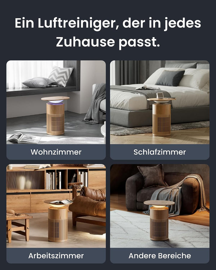 SwitchBot Luftreiniger mit App-Steuerung und Nachtlicht, CADR 400m³/h bis zu 83㎡ Zimmer, HEPA-Filter