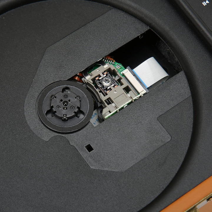 Vintage-CD-Player mit Bluetooth, Tragbarer CD-Player mit Vollfrequenz-Dual-Lautsprecher, Plattenspie