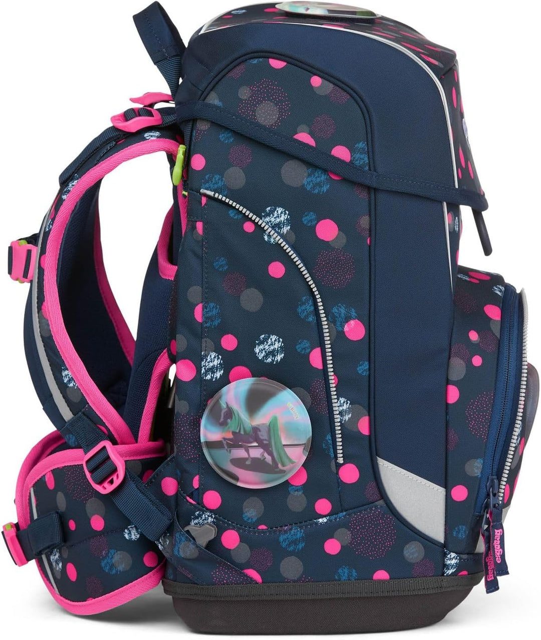 ergobag cubo Set ergonomischer Schulrucksack, Set 5-teilig Einheitsgrösse Phantbärsiewelt Glow - Bla