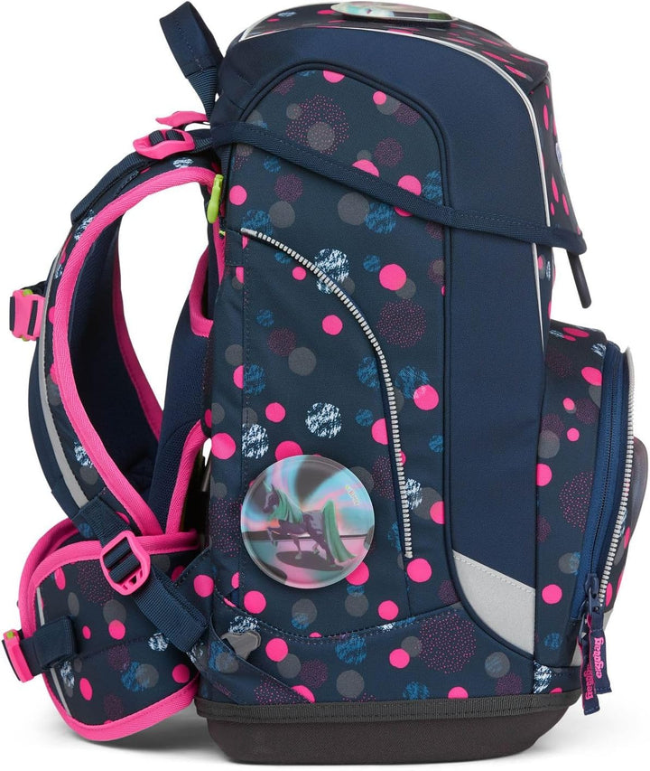 ergobag cubo Set ergonomischer Schulrucksack, Set 5-teilig Einheitsgrösse Phantbärsiewelt Glow - Bla