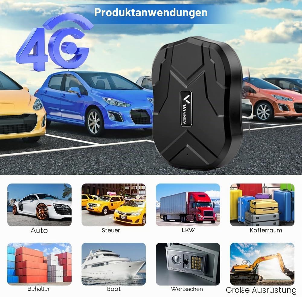 GPS Tracker Auto 4G mit SIM-Karte 5000mAh 4G GPS Tracker für Fahrzeuge Langzeit Standby Wasserdicht