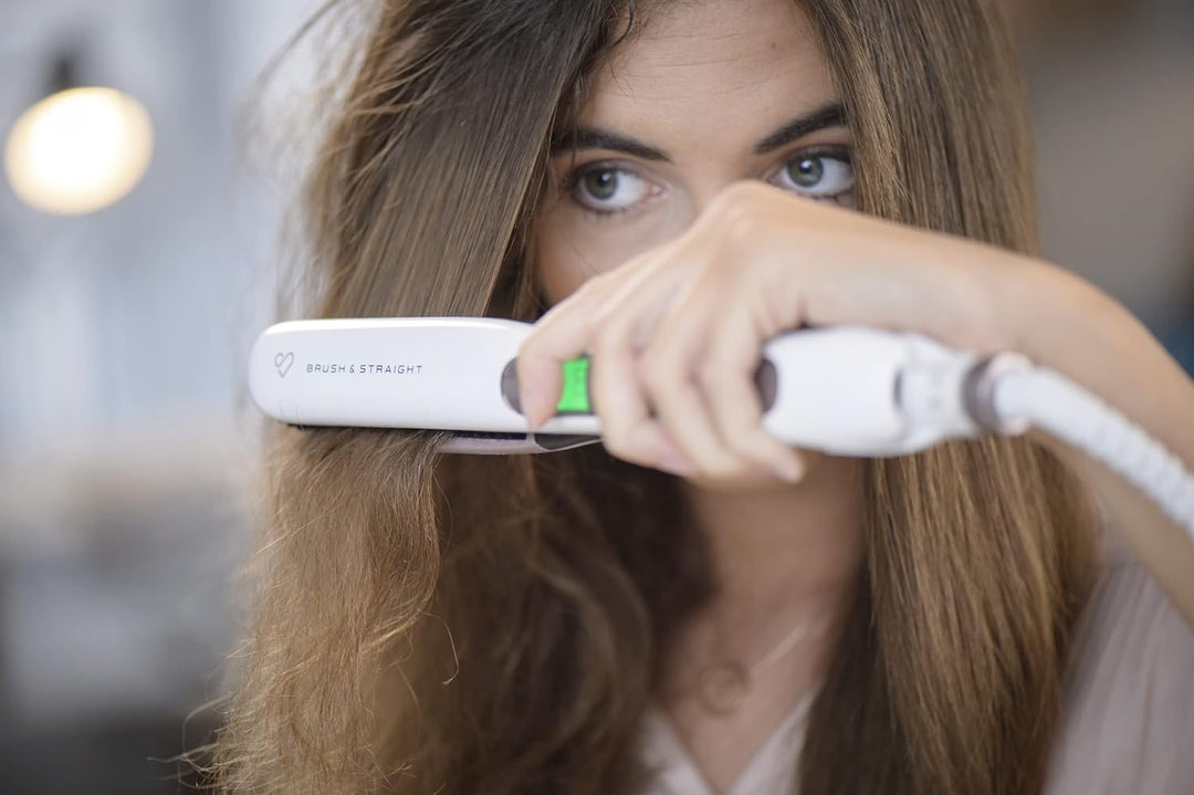 Rowenta Premium Care Brush &amp; Straight SF7510F0 Glätteisen mit integrierter Bürste für natürliches Gl