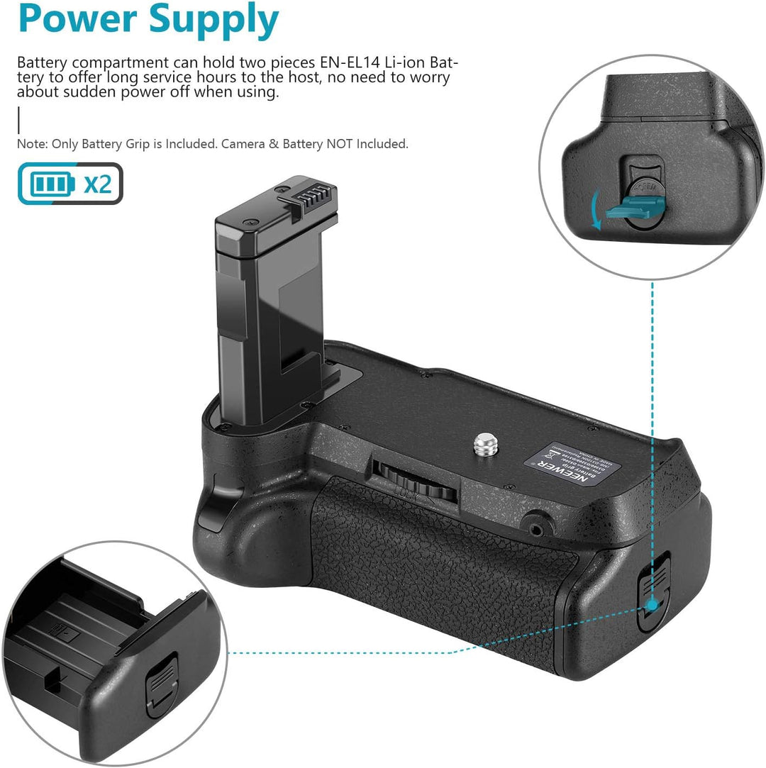NEEWER Professional Vertikaler Batteriegriff Akkugriff Battery Grip wie der Nikon BG-2F für Nikon D3