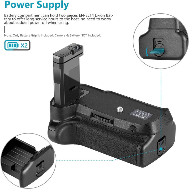 NEEWER Professional Vertikaler Batteriegriff Akkugriff Battery Grip wie der Nikon BG-2F für Nikon D3