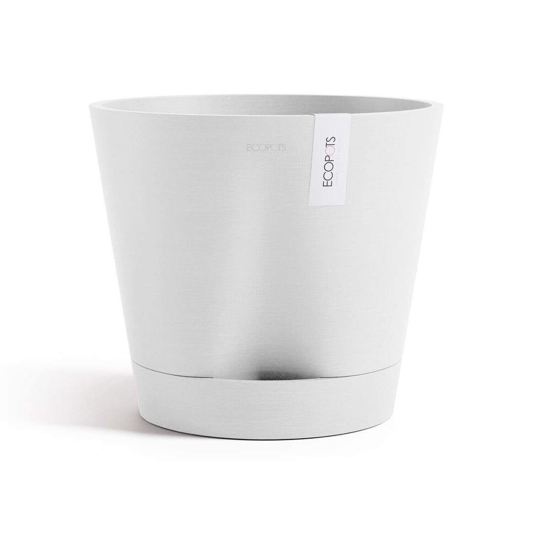 ECOPOTS Blumentopf Venice 2 mit Bewässerung Weiss - Durchmesser Ø 40 cm rund gross - Pflanzentopf au