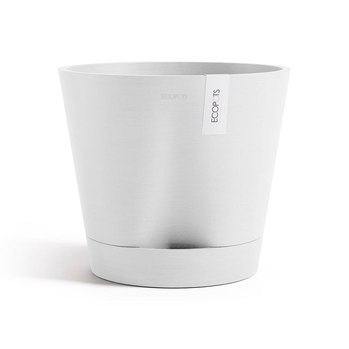 ECOPOTS Blumentopf Venice 2 mit Bewässerung Weiss - Durchmesser Ø 40 cm rund gross - Pflanzentopf au