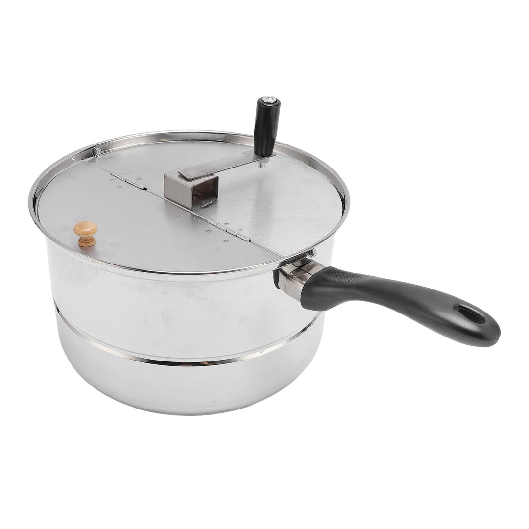 Koper Popcorn Popper, Edelstahl -Popcornhersteller mit Handkurbel, Popcorn -Topf für Gas, Herd, Indu