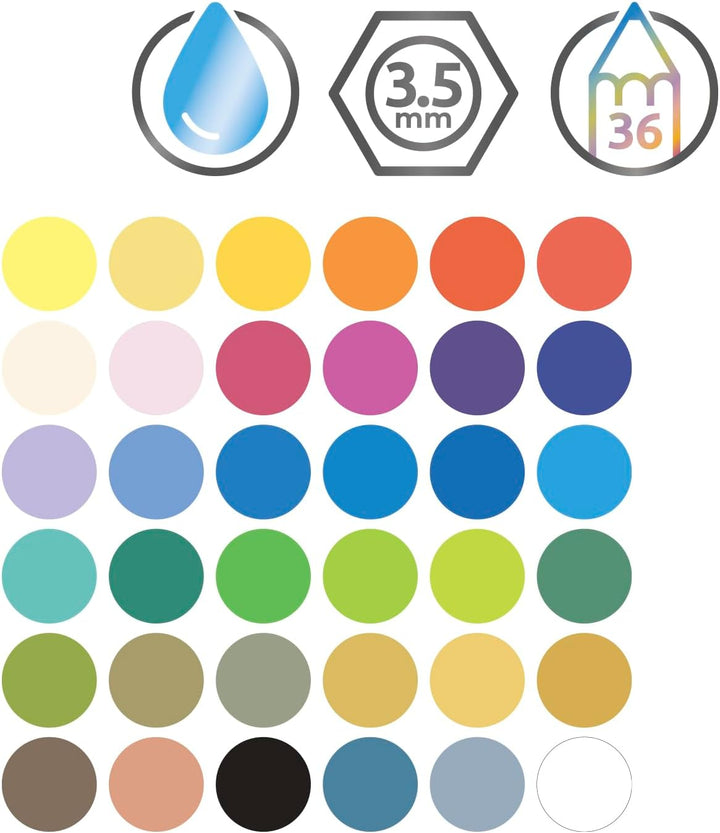 Derwent Aquarellstifte, Zeichnen & Malen, 36er-Set, Ideal zum Vermischen & Schichten, Professionelle