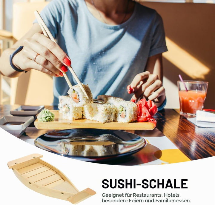 DOITOOL Holz Sushi Boot Sushi Teller Japanischen Stil Sushi Tablett für Home Restaurant