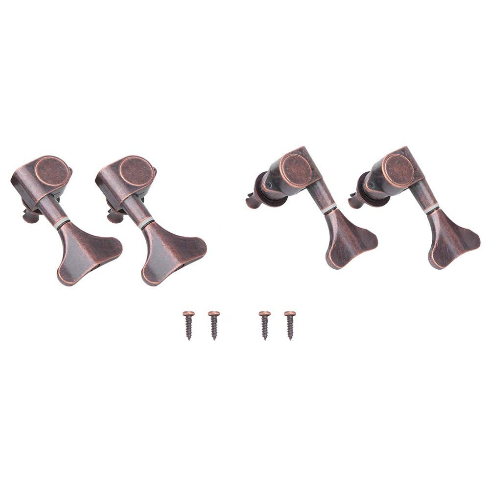 zalati Bass-Stimmgerät, 4 Stück, Stimmwirbel für Saiten, Bass, Gitarre, 2R2L, kupferfarben