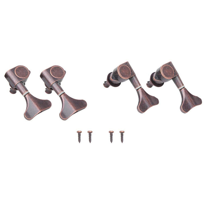 zalati Bass-Stimmgerät, 4 Stück, Stimmwirbel für Saiten, Bass, Gitarre, 2R2L, kupferfarben