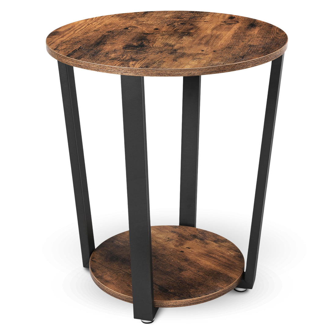 holz4home® Beistelltisch Lorie runder Wohnzimmertisch | mit Ablage 50x57 cm | einfache Montage | Ind
