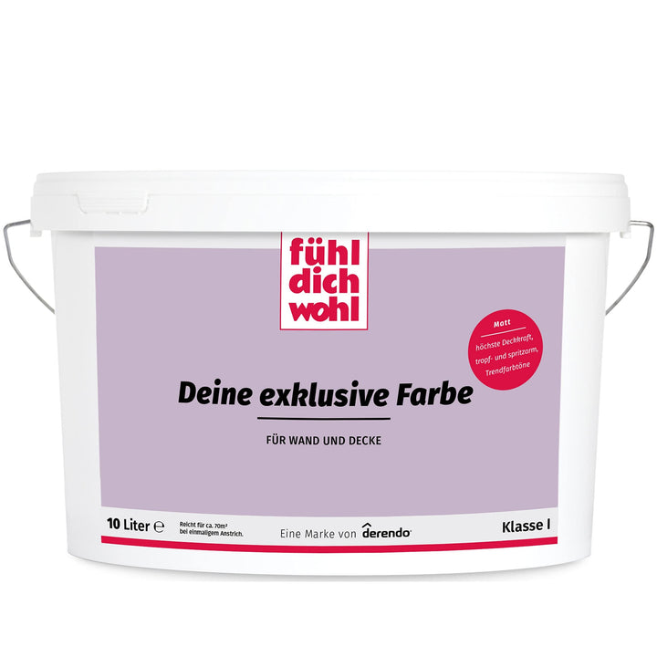 derendo Fühl Dich Wohl Deine Farbe pastell, matte Wandfarbe pastell, hohe Deckkraft, verschiedene Pa