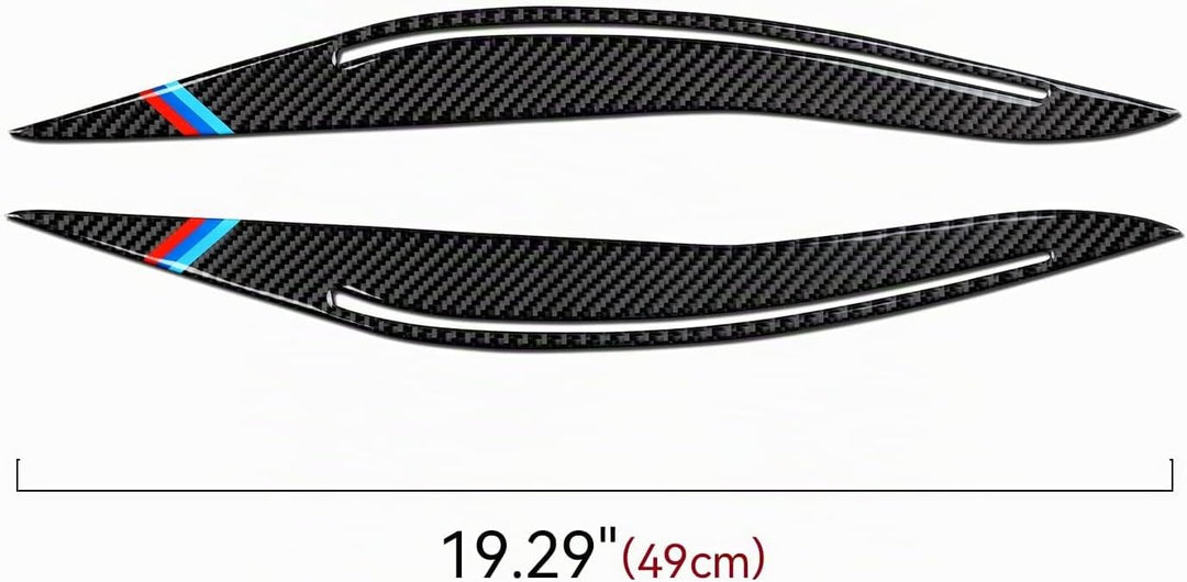 2PCS Auto Scheinwerfer Augenbrauen Abdeckung Augenlider Aufkleber Kohlefaser Decal Kompatibel mit F1
