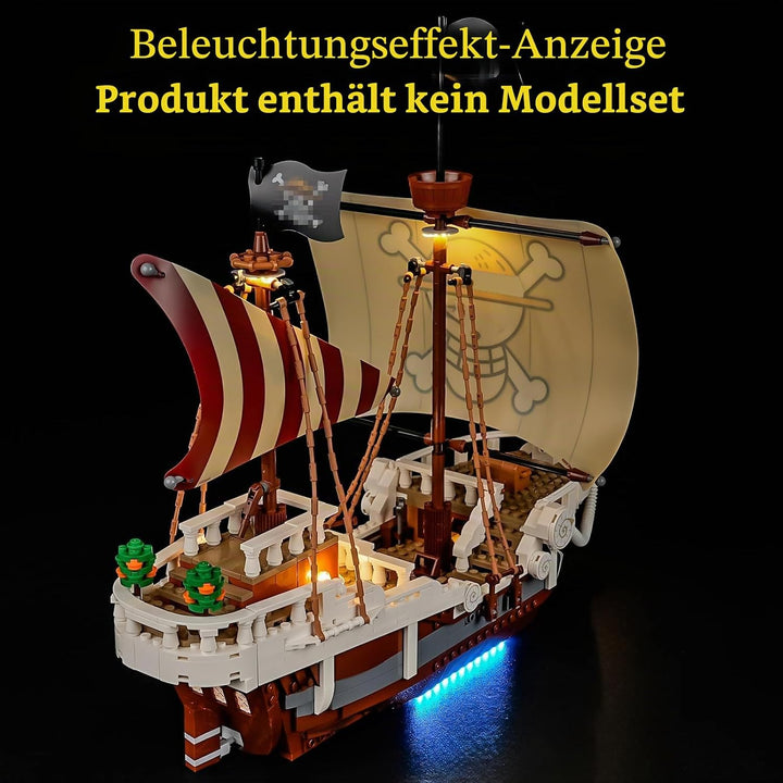 GEAMENT LED Licht-Set Kompatibel mit Lego ONE Piece Das Piratenschiff Flying Lamb 75639 (The Going M