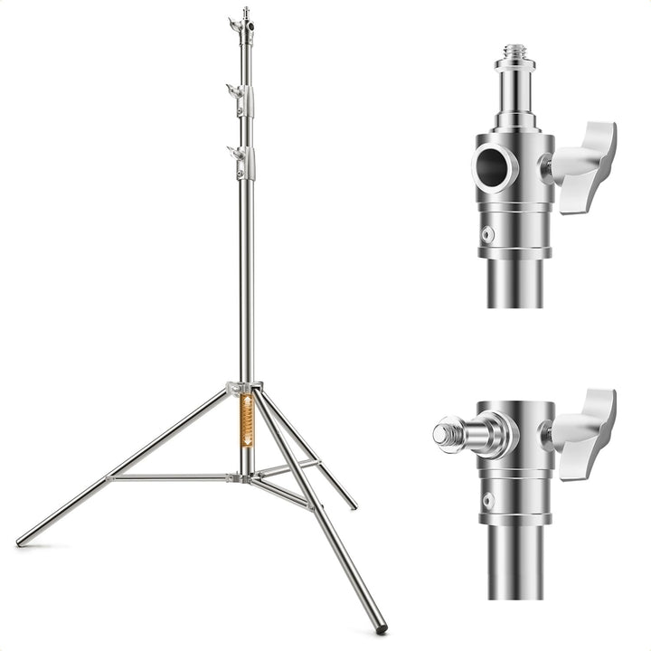 K&amp;F CONCEPT 280cm Lichtständer Licht Stativ Edelstahl federbelastet, faltbares Fotostativ mit stärke