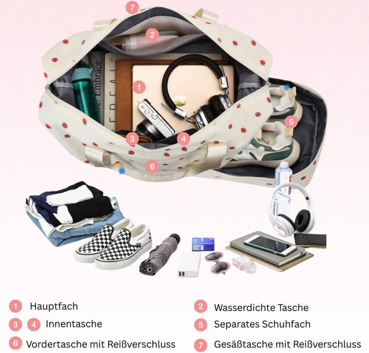 Sporttasche Kinder Mädchen Reisetasche Jungen mit Schuhfach Reisetaschen Weekender Sporttaschen Trav