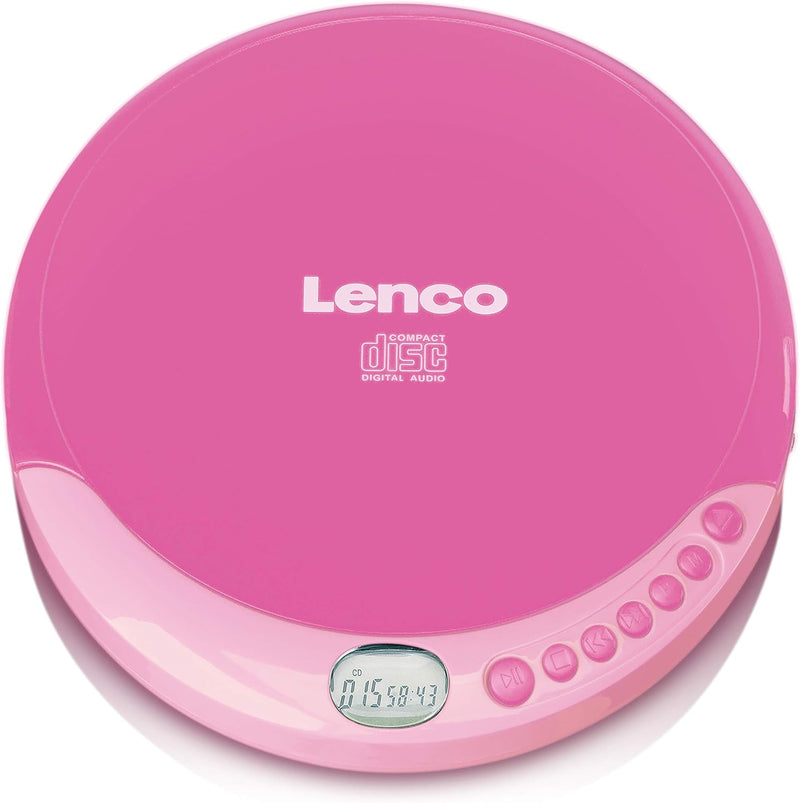 Lenco CD-011 Tragbarer CD-Player Walkman - Diskman - CD Walkman - Pink & Hama CD-Player-Tasche für D