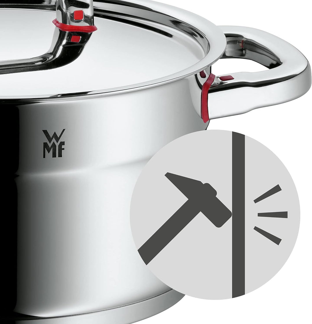 WMF Premium One Stielkasserolle 16,5cm mit Deckel, Milchtopf Induktion, Kochtopf klein 1,5l, Innensk