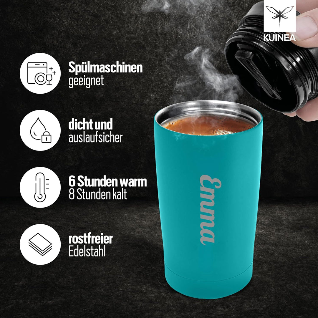 Thermobecher personalisiert mit Gravur – Muttertagsgeschenk Mama – Coffee To Go Becher Edelstahl 350
