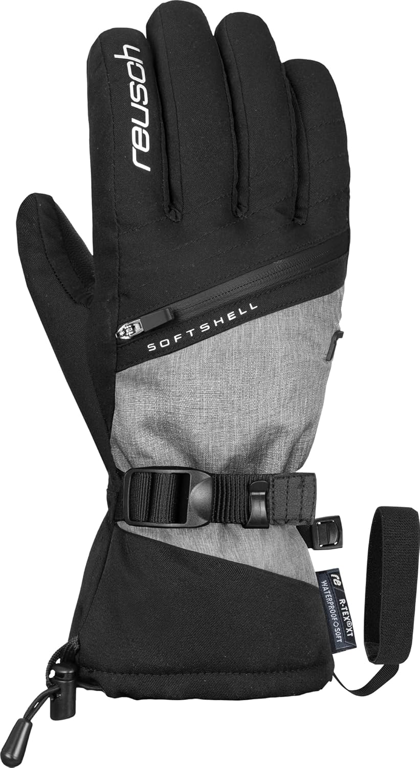 Reusch Damen Handschuhe Demi R-tex Xt Extra Warm, Wasserdicht, Atmungsaktiv 7.5 schwarz / grau, 7.5