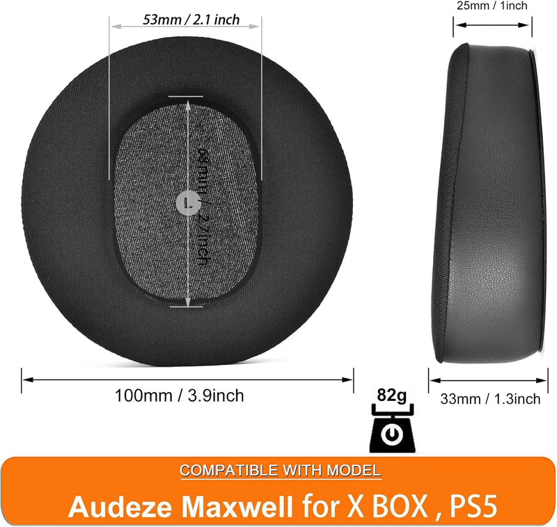 defean Maxwell Cushion Kühlgel Ersatz-Ohrpolster kompatibel mit Audeze Maxwell Kopfhörern, zusätzlic