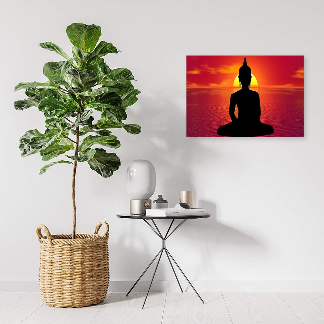 Wandbild XXL Sonnenuntergang Deko Kunst Bilder Religion Orange 120x80 cm M14696 120x80 cm, M14696 12