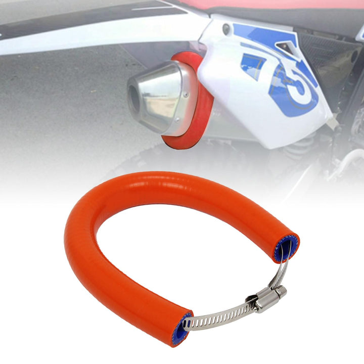 JFG RACING 64 cm/25,2" Motorrad Auspuff Schutzring,Universeller Verstellbarer Auspuff Schutz Hitzesc